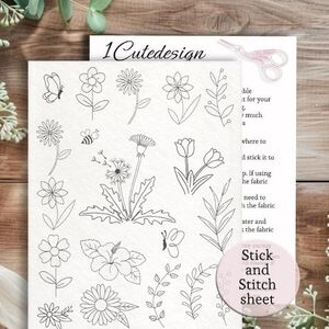 Floral Stick and Stitch Sheet